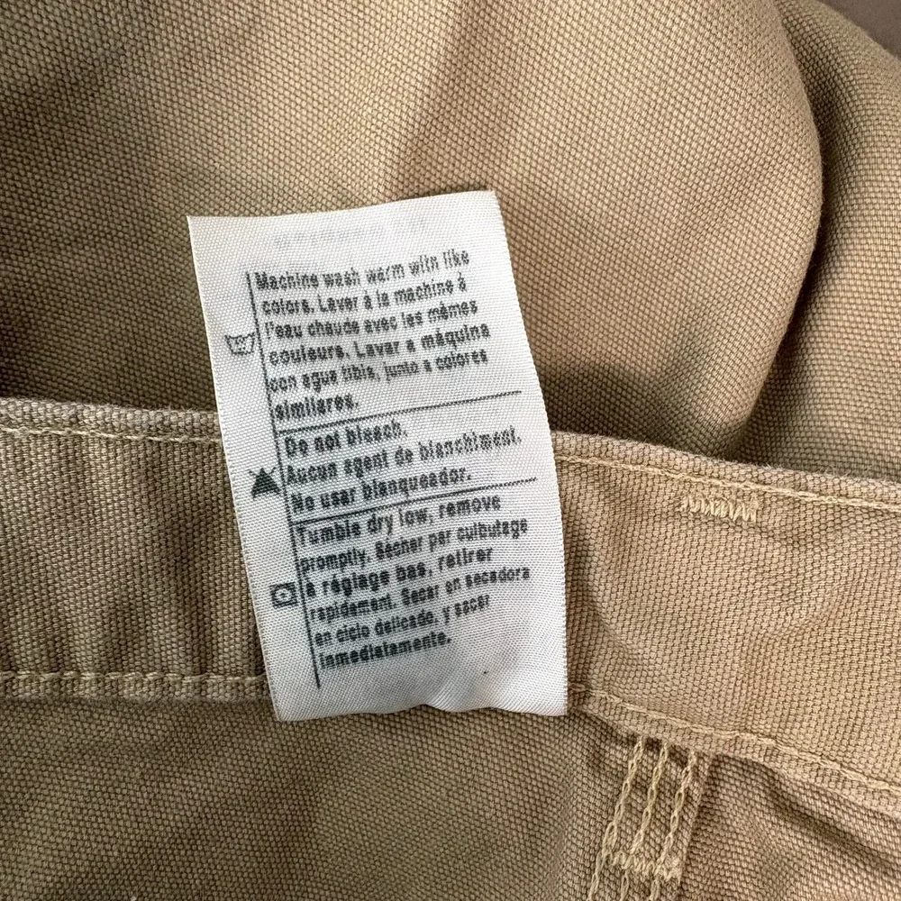 Carhartt Canvas Khaki Relaxed Fit Pants Mens Size 40X32 Beige Workwear Carpenter